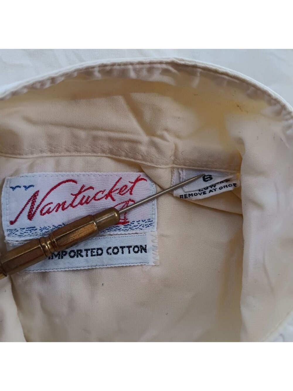 True Vintage Blouse 1950's sz 6 Nantucket Cotton Button-Up Sailing Yacht Club